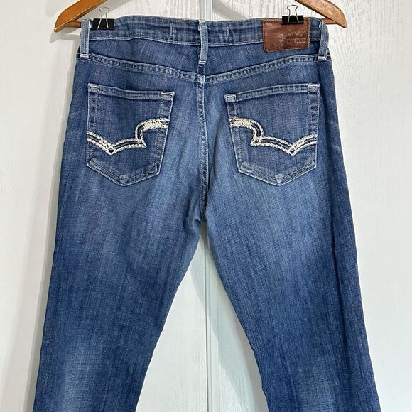 Big Star Jeans Womens 29 Blue Denim Rikki Low Rise Stretch Straight Faded - Picture 4 of 15